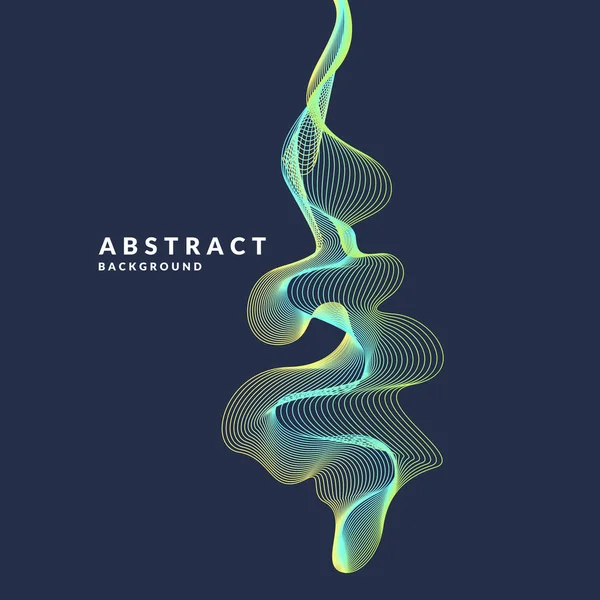 Fundal abstract cu unde dinamice, linii într-un stil luminos colorat — Vector de stoc