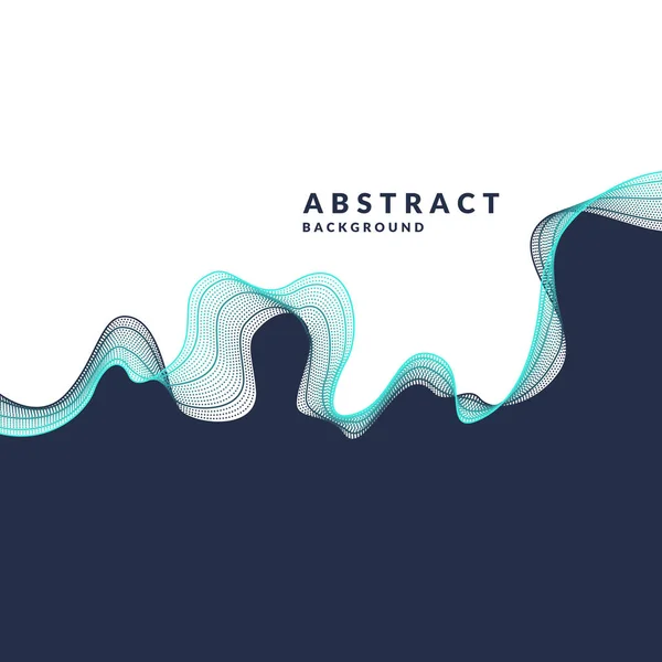 Vektor abstrakten Hintergrund mit einem farbigen dynamischen Wellen, Linien und Teilchen. Illustration im minimalistischen Stil — Stockvektor