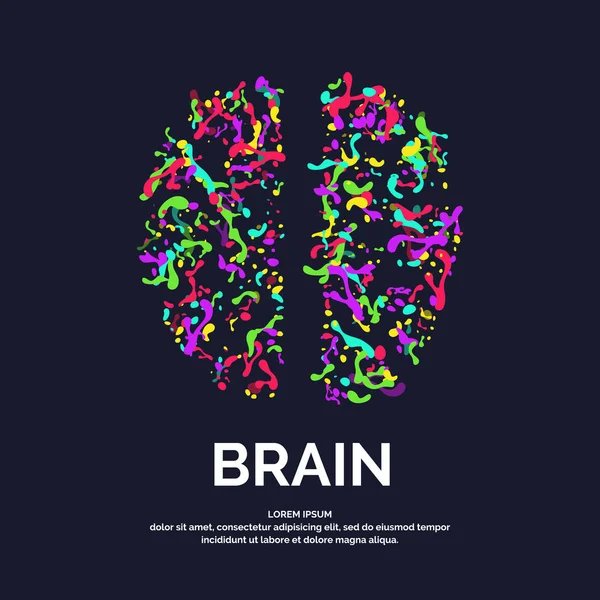 Logotipo do vetor silhueta colorida do cérebro —  Vetores de Stock