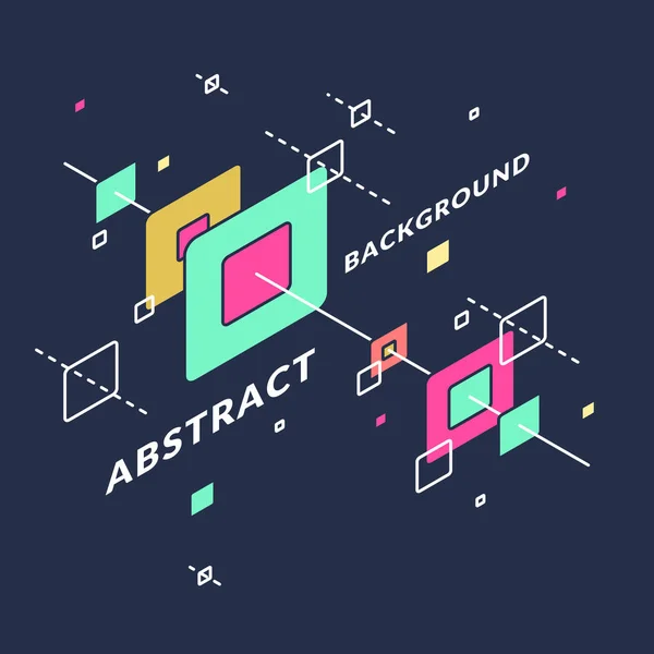 Isometric shapes in space. Trendy abstract background. — Stock Vector