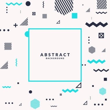 Popüler sanat geometrik arka plan düz, minimalist Memphis tarzı ile. Vektör poster elemanları ile.