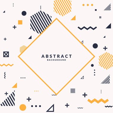 Popüler sanat geometrik arka plan düz, minimalist Memphis tarzı ile. Vektör poster elemanları ile.
