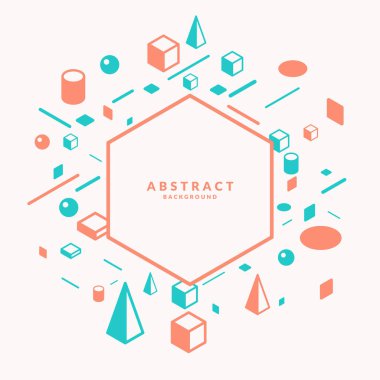 Popüler sanat geometrik arka plan düz, minimalist Memphis tarzı ile. Vektör poster elemanları ile.