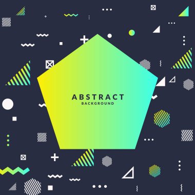 Popüler sanat geometrik arka plan düz, minimalist Memphis tarzı ile. Vektör poster elemanları ile.