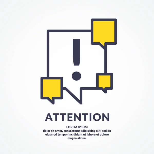 Een waarschuwing, en pictogram. Informatieve poster voor de site. — Stockvector