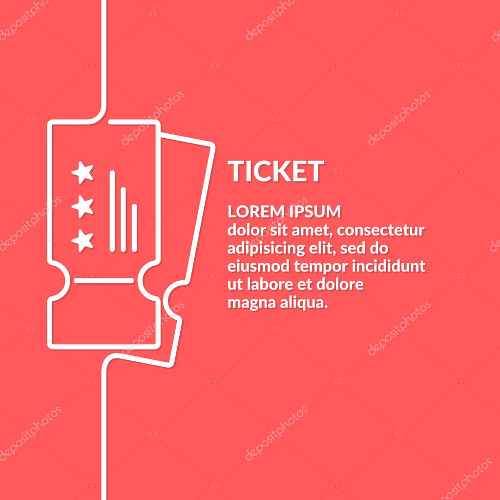 Linear poster Sale of tickets. Modern vector graphics