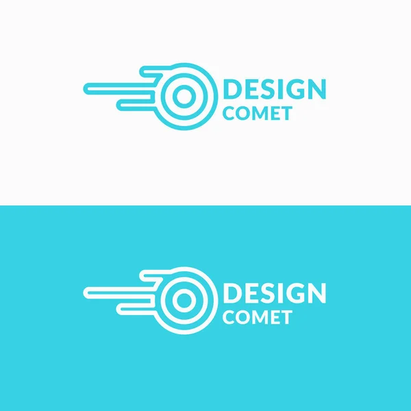 Linjär logotyp komet. Registrera för transportföretag. — Stock vektor