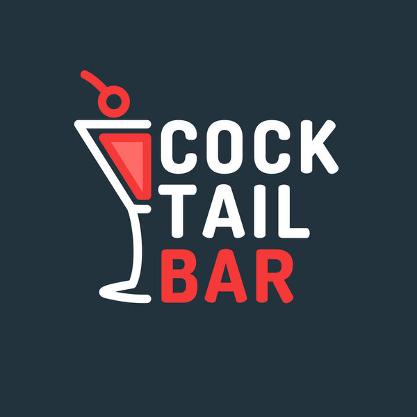 Ilustración brillante vector de un bar de cócteles. El signo original para la institución — Vector de stock