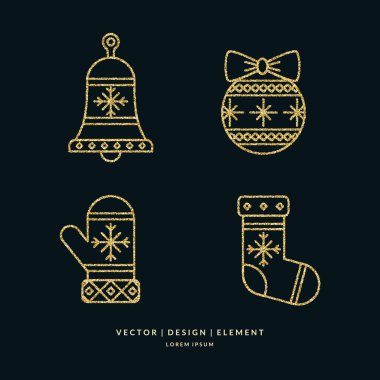 Neşeli Noel arka planda doğrusal minimalist tarzı.