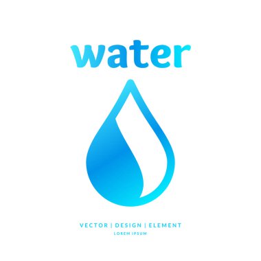 Su damlası çağdaş çizgi vektör logosu.