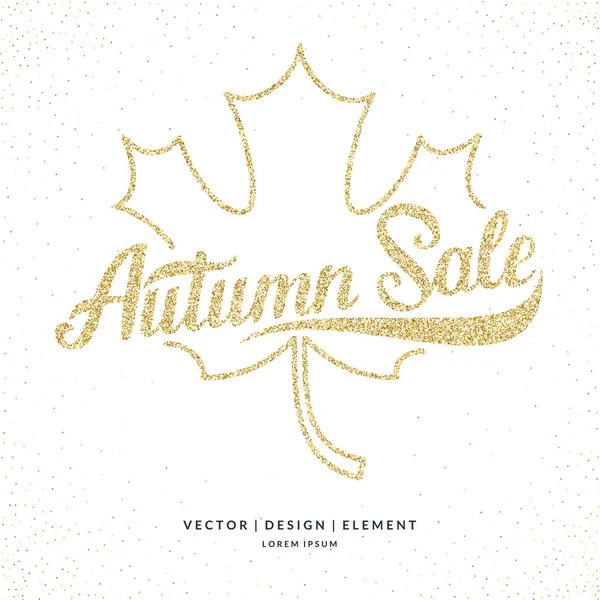 Χρυσά glitter φθινόπωρο πώληση γράμματα σε λευκό φόντο. — Διανυσματικό Αρχείο