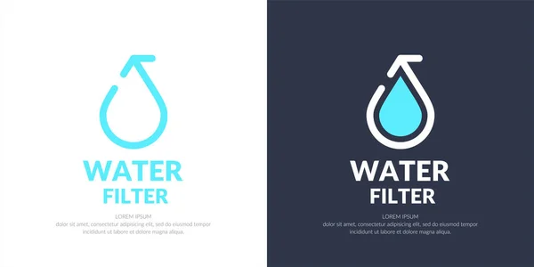 Su damlası çağdaş çizgi vektör logosu. — Stok Vektör