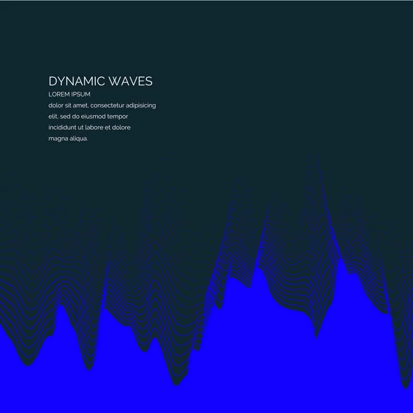 Vektör arka plan ile renkli bir dinamik dalgalar, çizgi ve parçacıklar. Minimalist tarzı resimde — Stok Vektör