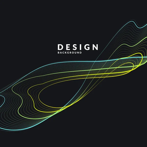 Vektör arka plan ile renkli bir dinamik dalgalar, çizgi ve parçacıklar. Minimalist tarzı resimde