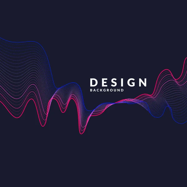 Vektör arka plan ile renkli bir dinamik dalgalar, çizgi ve parçacıklar. Minimalist tarzı resimde