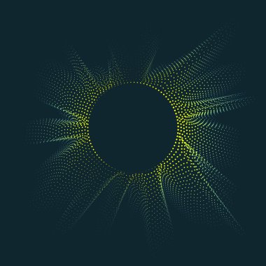 Vektör arka plan ile renkli bir dinamik dalgalar, çizgi ve parçacıklar. Minimalist tarzı resimde