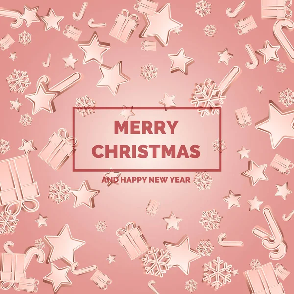 Merry Christmas and Happy New Year. Poster for layout and template. — Stock Vector