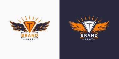 Logo ve kanatları logosu. Marka ve şirket için şablon.