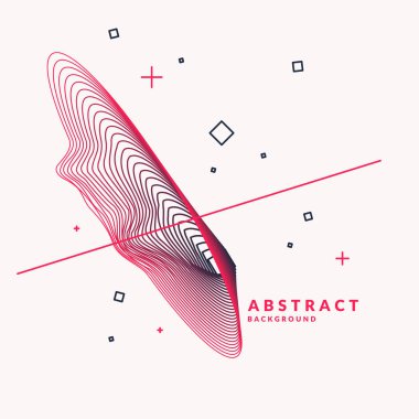 Arka plan dinamik doğrusal dalgalar ile. Düz stil vektör çizim