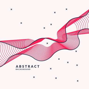 Arka plan dinamik doğrusal dalgalar ile. Düz stil vektör çizim