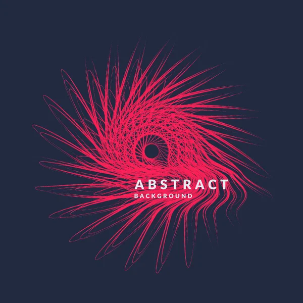Vector abstract background with dynamic waves, line and particles. — Stock Vector