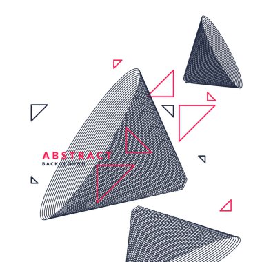 Arka plan dinamik doğrusal dalgalar ile. Düz stil vektör çizim