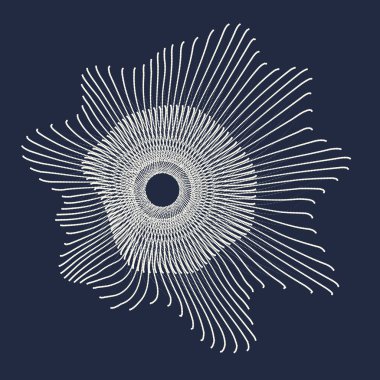 Dinamik dalgalar, çizgi ve parçacıkların oluşturduğu soyut vektör arkaplanı.