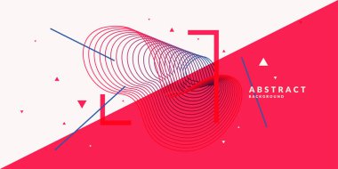 Arka plan dinamik doğrusal dalgalar ile. Düz stil vektör çizim