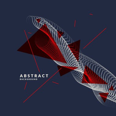 Dinamik dalgalar, çizgi ve parçacıkların oluşturduğu soyut vektör arkaplanı.