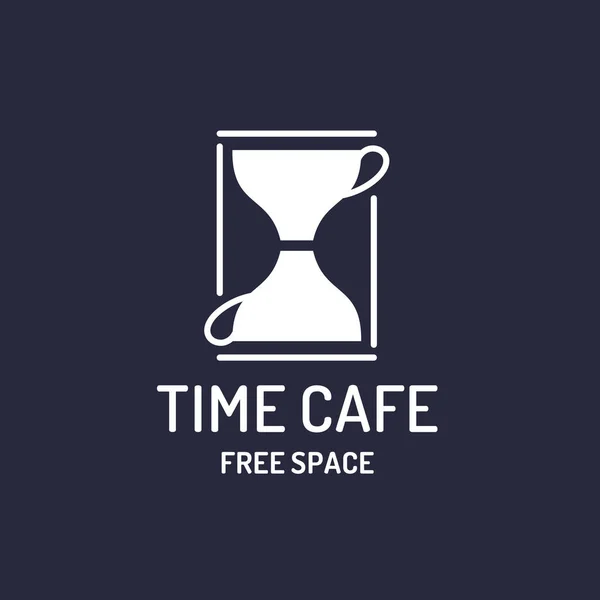 Logo moderno y minimalista para una cafetería del tiempo y espacio libre para los huéspedes. Etiqueta para Billboard . — Archivo Imágenes Vectoriales