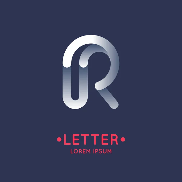 Logo lineal moderno y firmar la letra R . — Archivo Imágenes Vectoriales