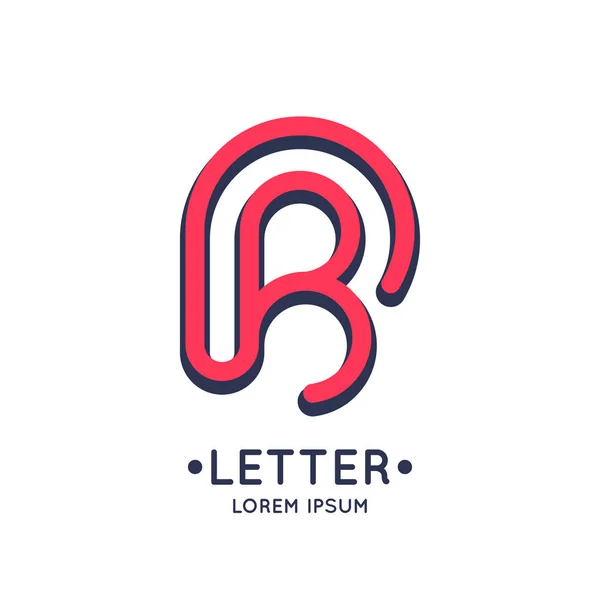 Modern doğrusal logo ve işaret B harfi. — Stok Vektör