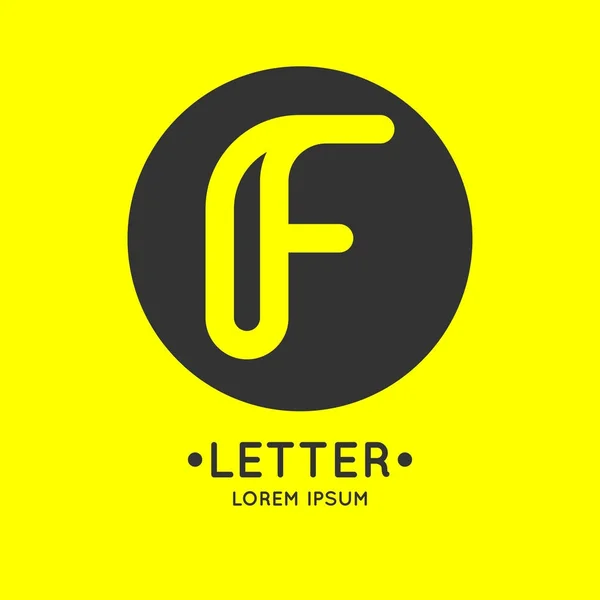 Logo lineare moderno e firma la lettera F . — Vettoriale Stock