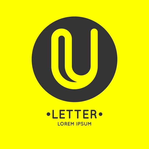 Logo lineare moderno e firma la lettera U . — Vettoriale Stock