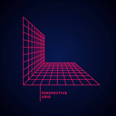 Karanlık bir arka plan üzerinde perspektif kılavuz.