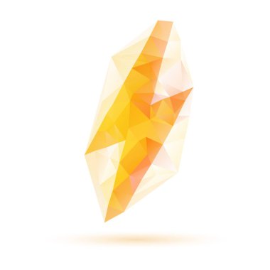 Beyaz arka plan üzerinde çokgen yıldırım.