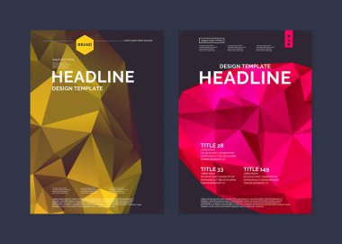 Modern günlük iş ve kapak için broşür şablonu. Poligonal arka plan.