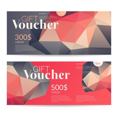 Hediye çeki ve indirim için orijinal el ilanı. Düşük Poli Dizayn.