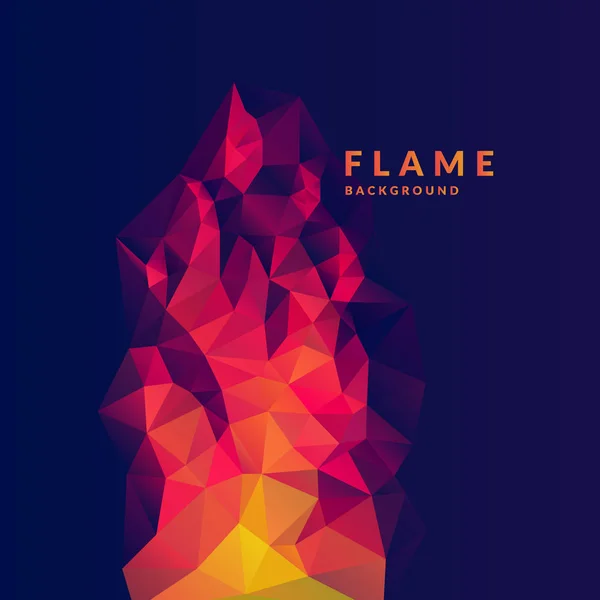 Flamme objet polygonal dans le fond sombre . — Image vectorielle