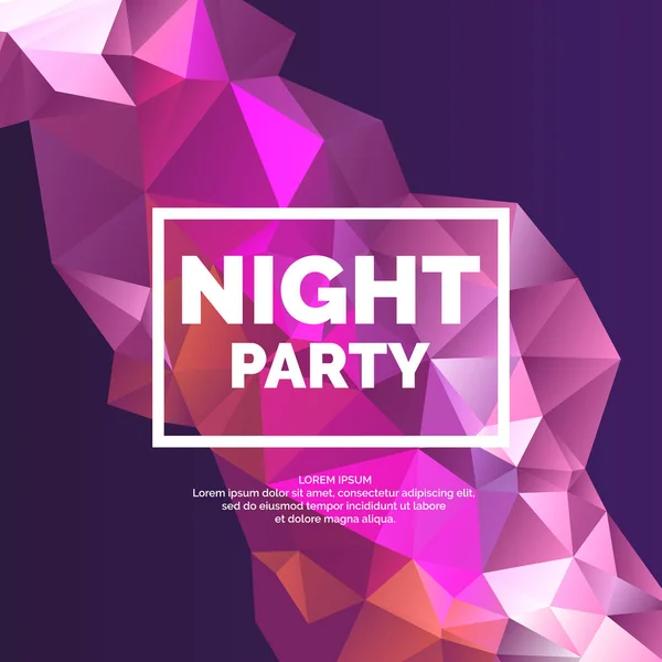 Night Party, obiect poligonal abstract în fundal . — Vector de stoc