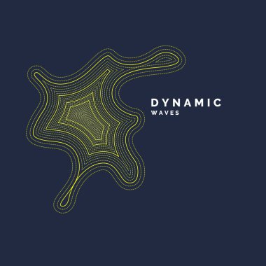 Renkli dinamik dalgalar, çizgi ve parçacıklara sahip soyut vektör arkaplanı.