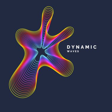 Minimalist tarzda dinamik dalgalarla dolu parlak soyut bir arka plan. Vektör illüstrasyonu