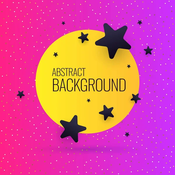 Fondo abstracto brillante con estrellas y redondo en un estilo minimalista. Ilustración vectorial con gradiente — Vector de stock