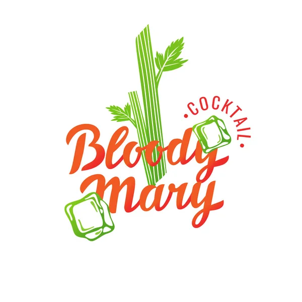 Modern elle çizilmiş alkol için etiket yazı kokteyl Bloody Mary. — Stok Vektör