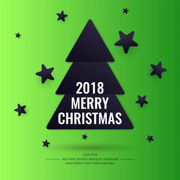 Merry Christmas background in minimalistic style. — Stock Vector