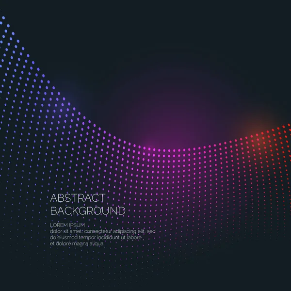 Vector abstract background with a colored dynamic waves, line and particles. — Stock Vector