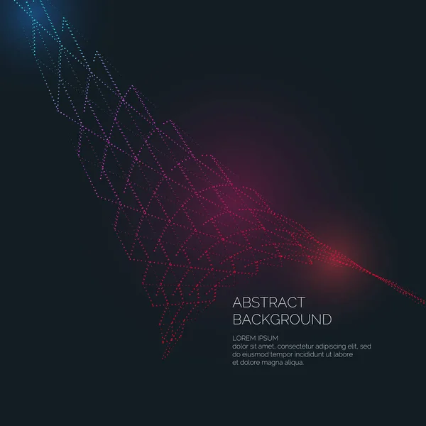 ベクトル抽象的な背景と色の動的波、線、粒子. — ストックベクタ