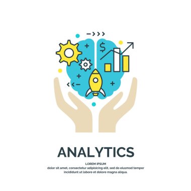 İş analizi ve istatistik vektör çizimi.