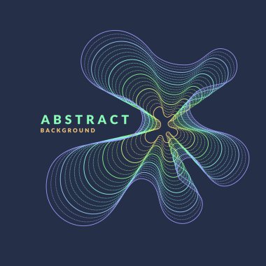 Soyut geometrik ve arka plan dinamik parçacıklar dalgalar. Vektör çizim