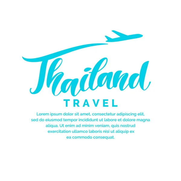 Tayland seyahat yazı poster ve el draw. — Stok Vektör